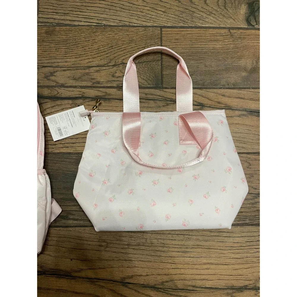 LoveShackFancy x Yoobi Pink Floral Backpack and Insulated Lunch Bag Set NWT